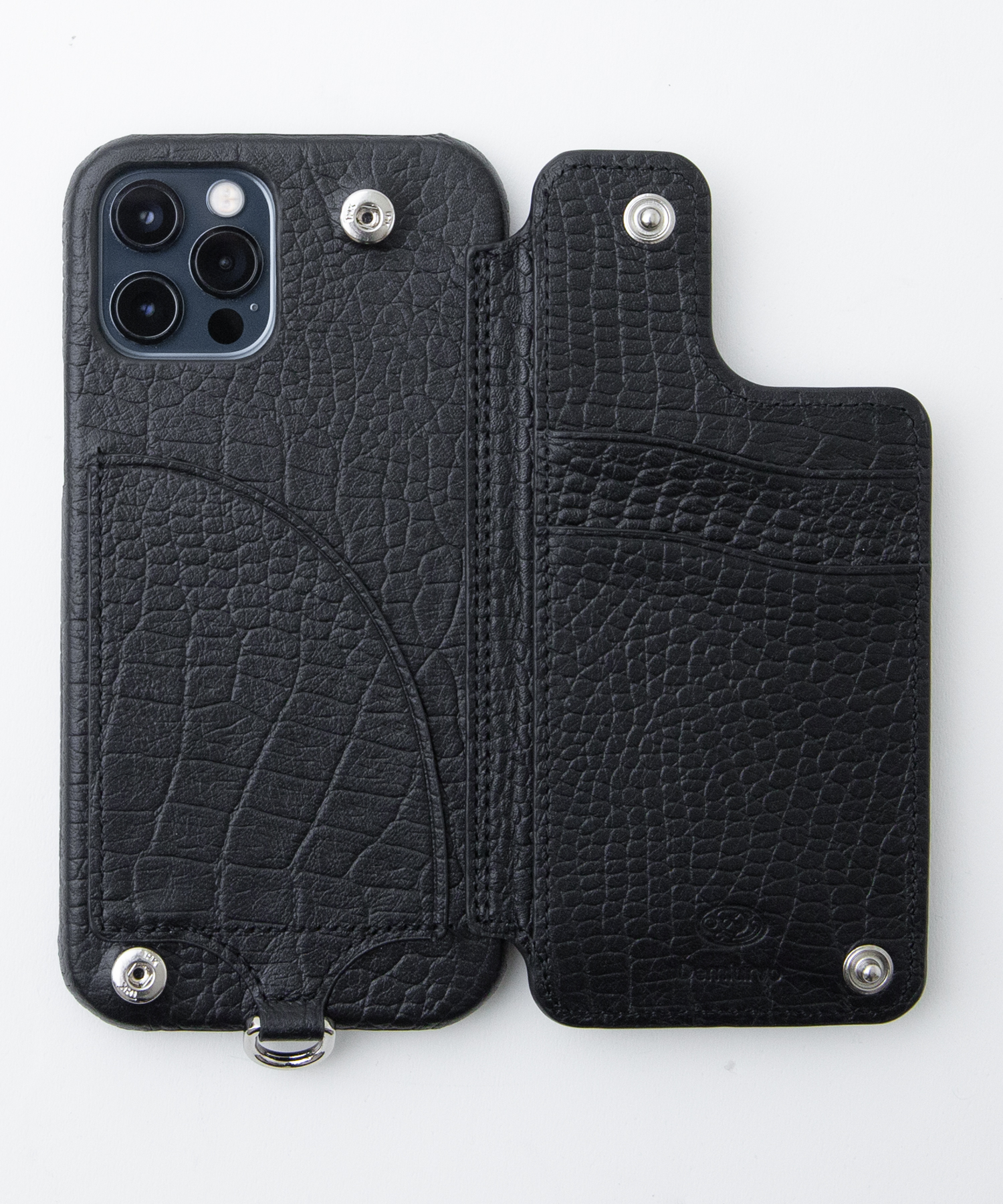 POCHE CROCO iPhone12Pro-iPhone12 NO BUTTONS/BLACK